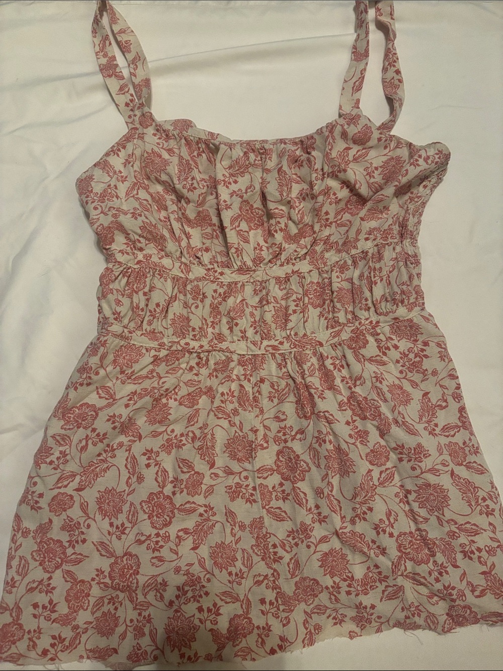 Floral Spaghetti Strap Summer Top in Dusty Rose